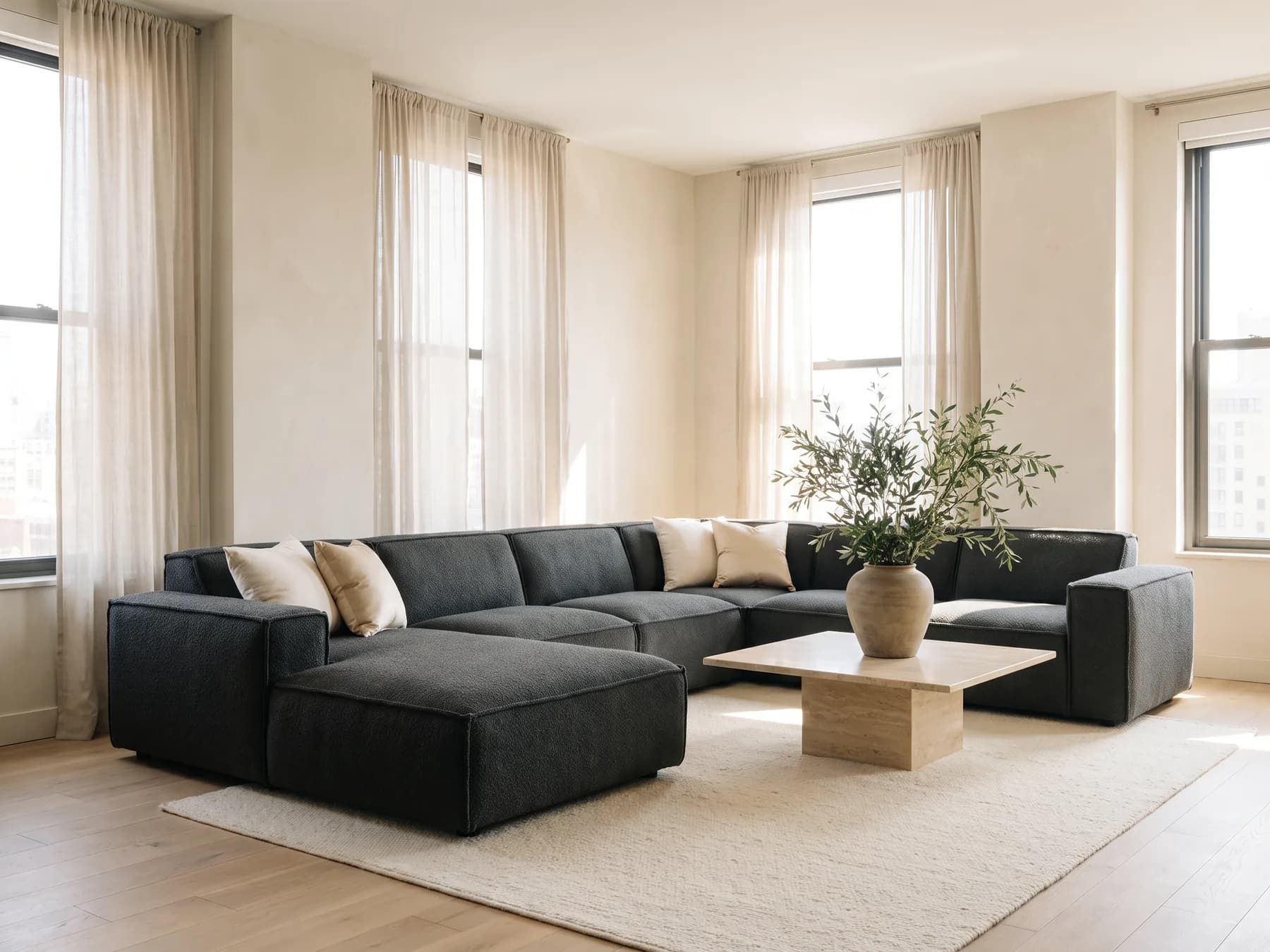 Titan XL in Anthrazit in einer sonnigen Wohnung
